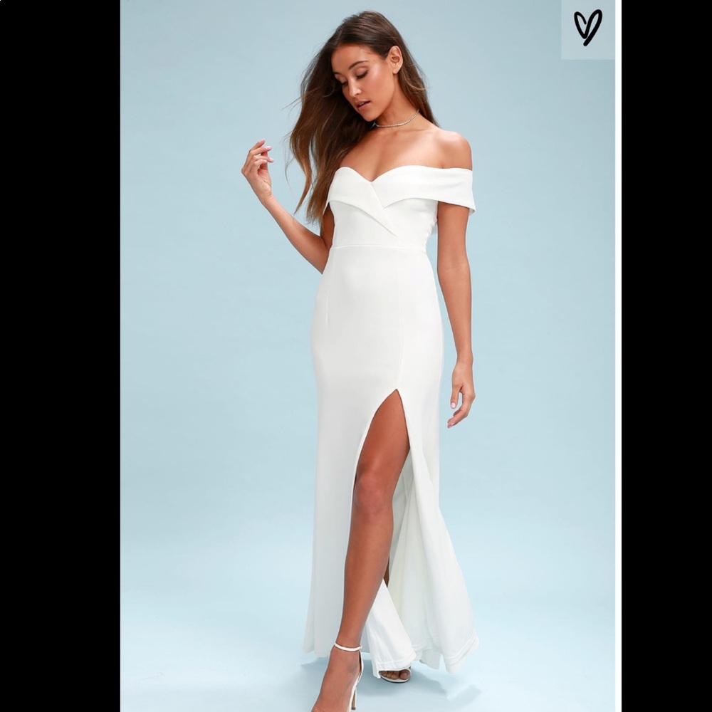 Lulus Song of Love Off the Shoulder Dress White